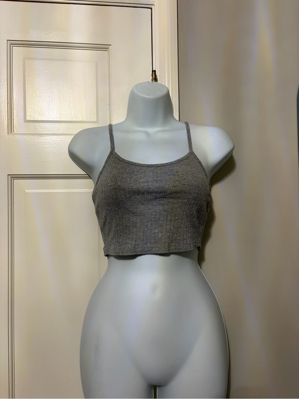 SHEIN Gray Ribbed Tank Top